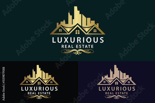 Real estate logo design with full branding business card, stumps, email signature, and social media kit