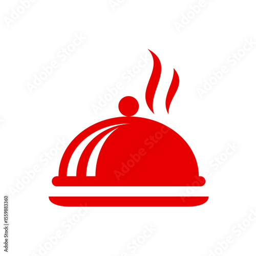 cloche icon hot isolated vector. illustration red and black