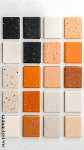 Wallpaper Mural A collection of square material samples in various colors and textures Torontodigital.ca