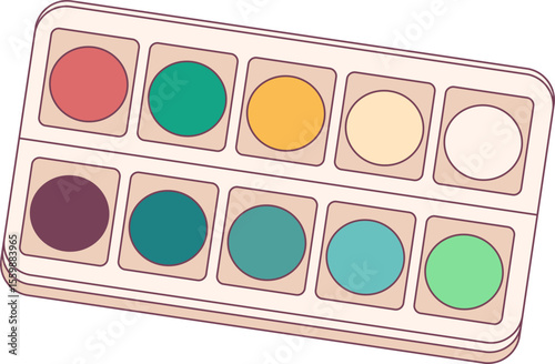 Watercolor Pallete illustration, perfect for design graphic needs