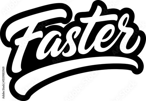 faster logo in black over white