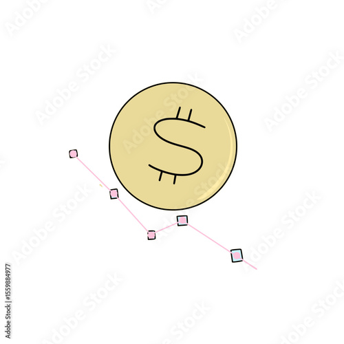 money decrease business icon design