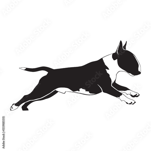 A distinctive Bull Terrier digital black vector, ideal for various projects - Bull Terrier silhouette - Bull Terrier Vector - Silhouette of Bull Terrier - dog silhouette

