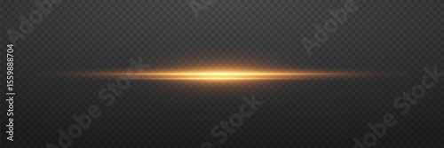 Horizontal flash with luminous center, futuristic and fantastic light effect.