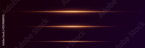 Set of glowing neon flashes and horizontal lines.