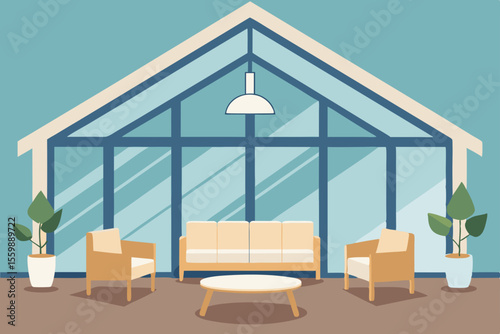modern home interior with furniture