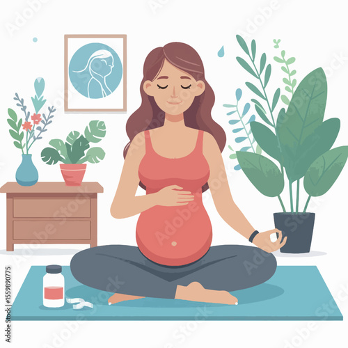 pregnant woman doing yoga