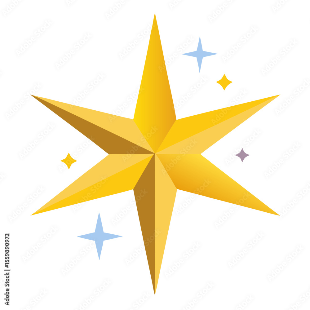Obraz premium Twinkle Star icon of fire, thunder, and stars in pastel hand-drawn vector format.