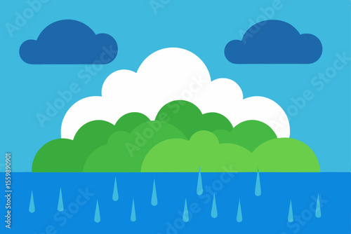 Serene Island Rain A Peaceful Escape to a Lush Tropical Paradise