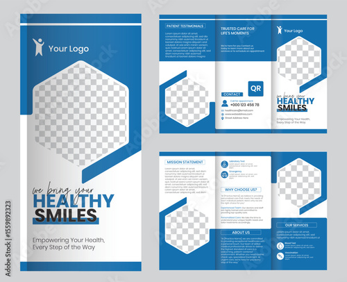 Creative Medical healthcare trifold brochure design Template for print.