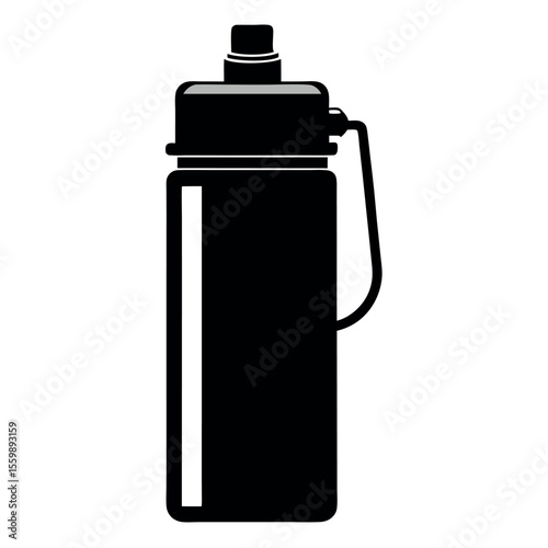 Black silhouette of a reusable filtered water bottle with built-in cartridge