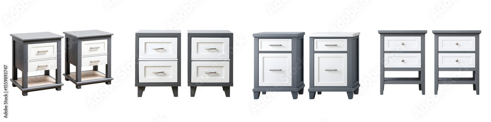 Nightstands Collection - Gray and White Bedroom Furniture Nightstands Collection - Gray and White Bedroom Furniture