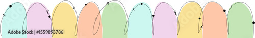 Pastel cute hand drawn colorful header footer