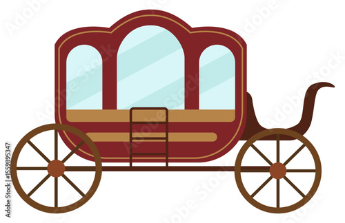 Retro Vintage Carriage Transportation Vector Illustration
