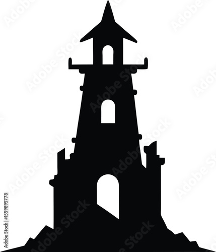 silhouette of church