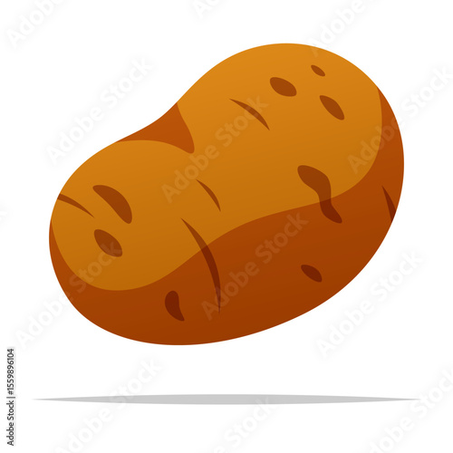 Single potato vector isolated illustration