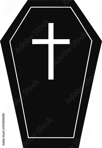 cross on black vector illustration on transparent background
