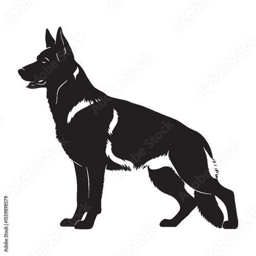 A versatile German Shepherd black vector asset, a modern digital image for various uses - German Shepherd silhouette - German Shepherd Vector - Silhouette of German Shepherd - dog silhouette

