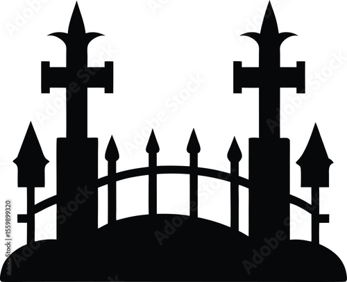 silhouette of a church