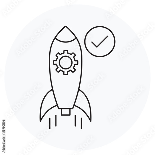 Launch Readliness icon, Ready for Takeoff Ensuring Seamless Launch Execution, From Planning to Launch Mastering Readiness for Success, vector