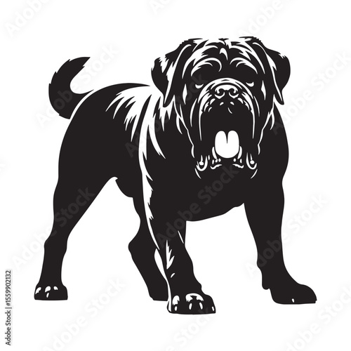 Presenting a classic Mastiff digital black profile, with clean, sharp edges - Mastiff silhouette - Mastiff Vector - Silhouette of Mastiff - dog vector

