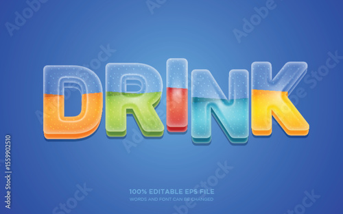Fresh Drink 3d editable text style effect	
