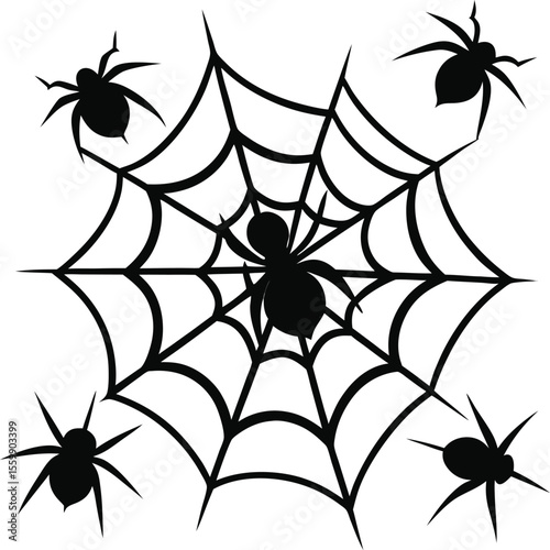 black spider on a web