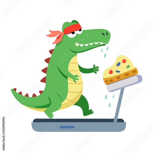Funny Crocodile Character Vector for Kids
