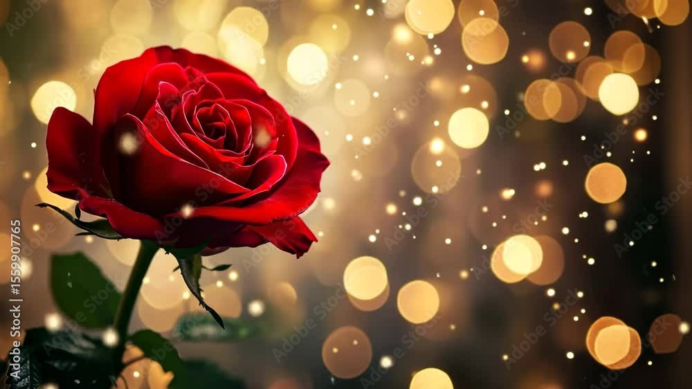 red rose on bokeh background