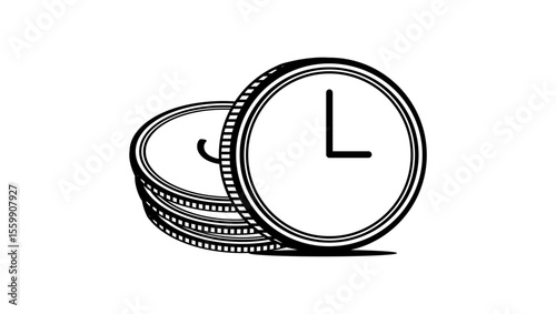loan symbol, black isolated silhouette