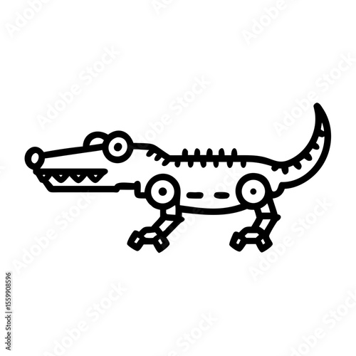 Tribal Crocodile Tattoo Vector – Ethnic Reptile Design
