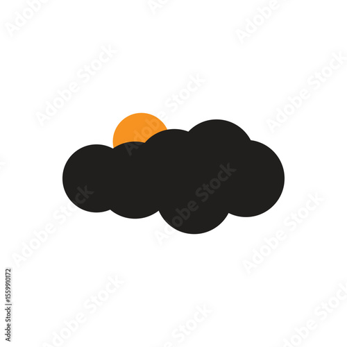 sun and cloud logo icon illustration flat