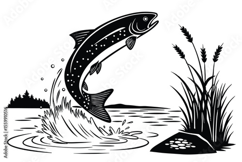  Shark speckled brown trout jumping
