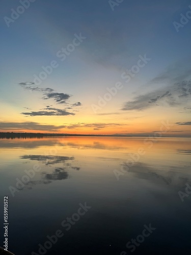 sunset over the lake