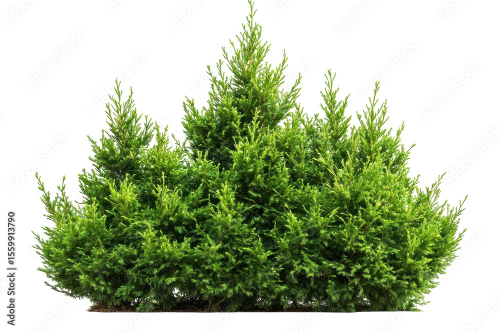 Fototapeta premium Evergreen Delight Green Cypress Shrub Bush Hedge Arborvitae Landscape Design Ornamental Plant