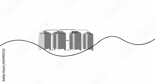Industrial tanks in a facility.