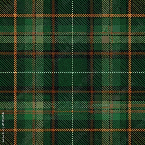 green plaid fabric