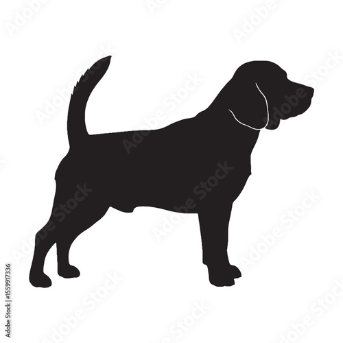 A classic Beagle digital black vector, perfect for artistic projects - Beagle silhouette - Beagle Vector - Silhouette of Beagle - dog silhouette

