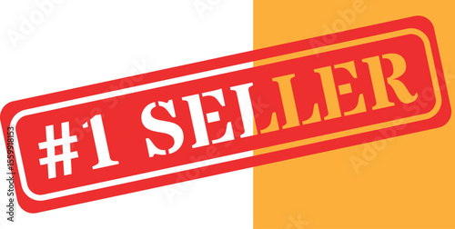 Number one seller badge with bold red and yellow design