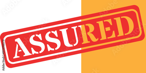 Bold red stamp with the word assured in white and yellow