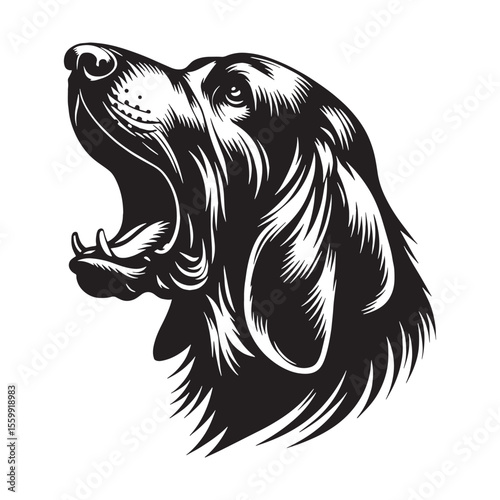 A versatile Bloodhound digital asset, offering a clean, modern vector - Bloodhound silhouette - Bloodhound Vector - Silhouette of Bloodhound - dog silhouette

