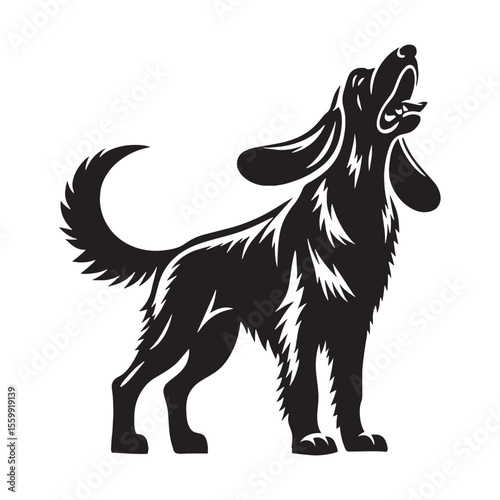 A powerful Bloodhound vector artwork, capturing the breed's impressive presence - Bloodhound silhouette - Bloodhound Vector - Silhouette of Bloodhound - dog silhouette

