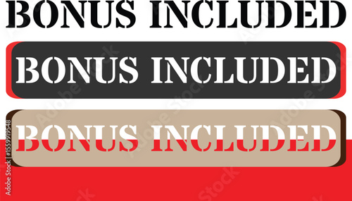 Bonus included text in stencil font across three different backgrounds