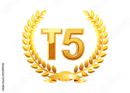 Golden laurel wreath vector, a timeless symbol of success, victory, and award