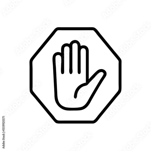 Vector illustration of a hand sign icon with gesture and symbol elements