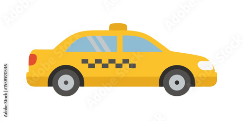 Yellow taxi cab vector illustration of isolated city car transport symbol