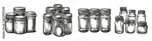 Vintage Style Glass Jars for Home Preservation and Storage