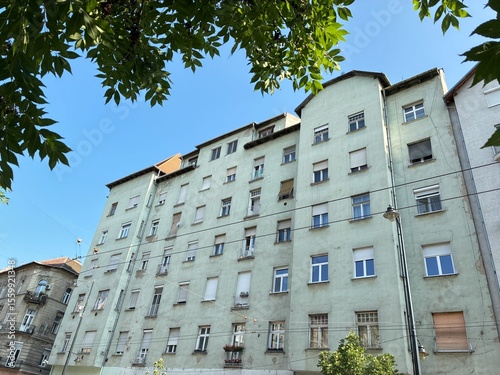 Urban mass housing building facade.