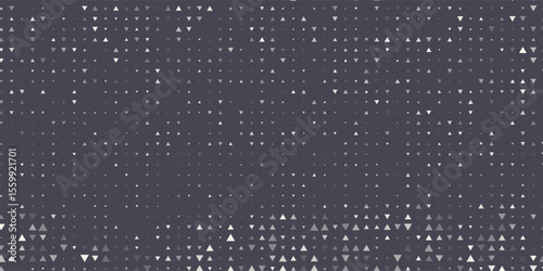 Triangular Halftone Texture Retrowave Vector Geometric Technology Abstract Background. Half Tone Triangles Retro Colored Pattern.