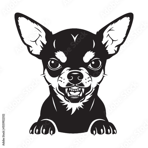 An iconic Chihuahua representation, clearly identifying the beloved breed - Chihuahua silhouette - Chihuahua Vector - Silhouette of Chihuahua - dog vector


